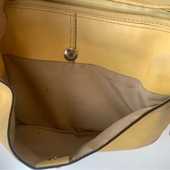 Y2K Coach Vintage Hobo Shoulder Handbag M0893-F13354 Butter Yellow Leather - Picture 9 of 16